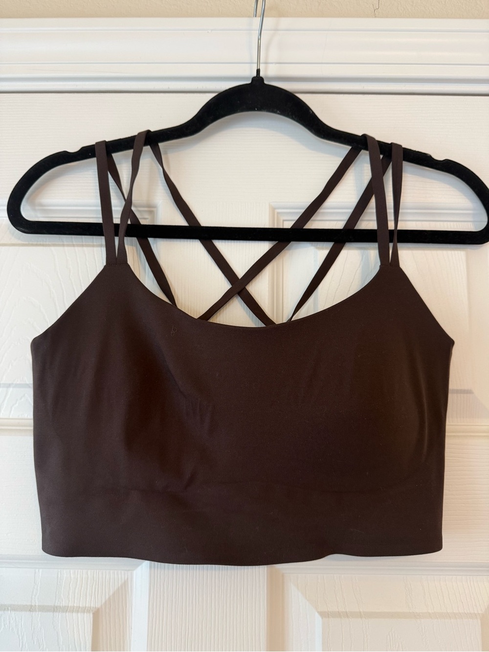 Brown Strappy Sports Bra Top